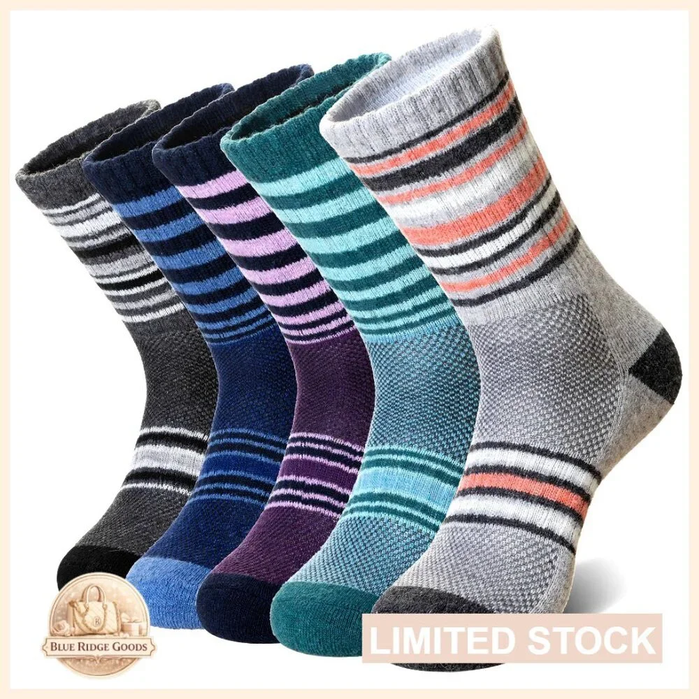 Merino Wool Hiking Socks Thermal Warm Moisture Wicking Cushion Athletic